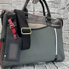 美品✨サマンサキングス ビジネスバッグ 2way ブレイン レザー カーキグレーのサムネイル