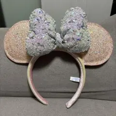 ディズニーシー 20周年 カチューシャ ピンク×シルバー ラメ スパンコール