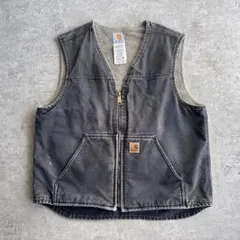 超超スペシャル 80s アメリカ製 ヴィンテージ カーハート ベスト XXL 黒 USA製 size:XXL【 Carhartt 】カーハート ダック ベスト 裏地
