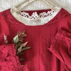 ☆キキララLOVE☆様専用★ｓｍ２三角レースえり付＊ブラウス⁺ゆったりシルエット