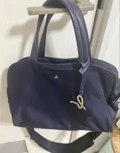 アニエスベー UAS08－03 ナイロン×レザー　ミニボストンバッグ