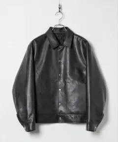 フェイクレザー コーチジャケット ブラック Mサイズ　elanque