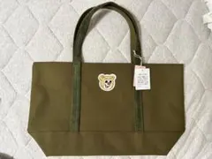 オールドテディ ワッペントートバッグ ダークグリーン LL 大