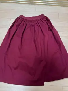 UNIQLO バーガンディ フレアスカート Mサイズ コットン100%