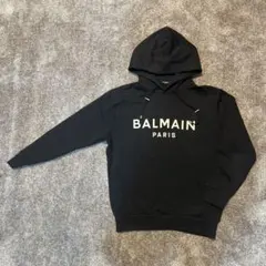 バルマン S シルバーロゴ スウェットパーカー フーディ ブラック