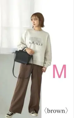 【新品タグつき】田中里奈mysa closet ベイカーパンツ ワイドパンツM茶