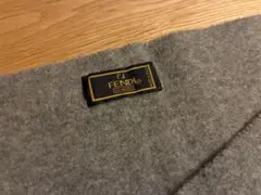 FENDI フェンディ マフラー グレー ロゴ刺繍