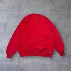 USA古着 90sラッセル 無地 前V ブランクスウェット 短丈