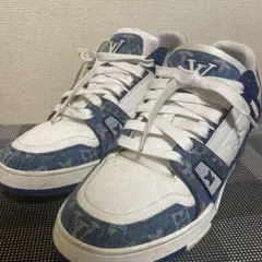 ルイヴィトン LV スニーカー デニム トレイナー