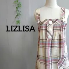 LIZLISA リズリサ チェック柄 ノースリーブ ミニワンピース