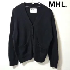 MHL. ネイビーコットンカーディガン 長袖 マーガレット・ハウエルニット