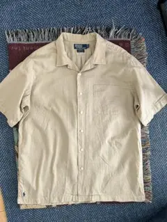 90s ポロラルフローレン CALDWELL コットン キャメル 珍カラー 開襟