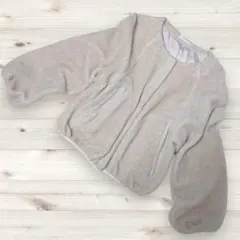 DEICY ベージュ ノーカラー バルーンスリーブ ジャケット