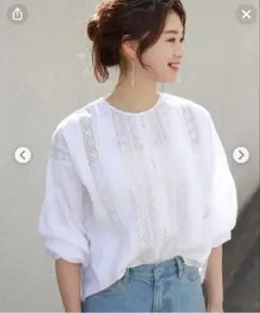 ジャーナルスタンダードレリューム　コットンボイル　レースブラウス　アンティーク