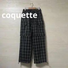 coquette★チェック 総柄 カーゴパンツ パラシュート カジュアル