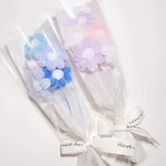 モールフラワー　ブーケ　デイジー　紫　青　花束　枯れないお花　プレゼント