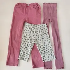 120cm 女の子ズボン・スパッツ・タイツ3点セット【まとめ売り】