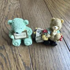 テディベア 置物 2個セット
