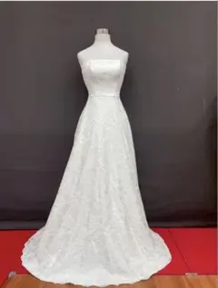 特別セール T-401-81 中古ウエディングドレス☆オフホワイト⭐︎9TF 