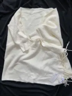 【新品タグ付き】FRENCH PAVE アイボリー フリンジニット
