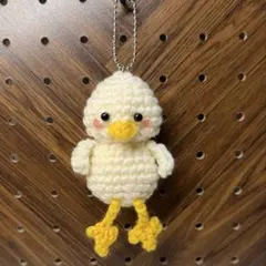 ハンドメイド　あみぐるみ　アヒル　チャーム　編み物