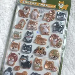 ボンボンドロップシール　柴犬　犬　和柄　新作　シール帳