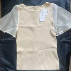 ロペピクニック クリーム色 フレアスリーブ Tシャツ 38