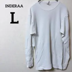 INDERAA 長袖 Tシャツ L ホワイト 白 快適 スポーツ カットソー