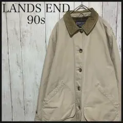 Z1271 ランズエンド ハンティングジャケット裏地チェックコーデュロイ90s