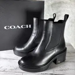 極美品✨】COACH ブラック サイドゴアブーツ スタッズ CC786 ロゴ