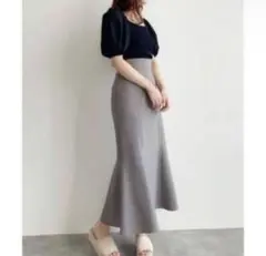 【美品】COCODEAL ギンガムチェックマーメイドスカート