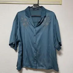 OFALO ティール 刺繍 半袖シャツ