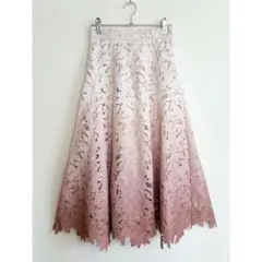 【美品】Noela グラデーションレーススカート Sサイズ オレンジのサムネイル