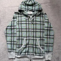 old uniqlo チェック ダブルジップパーカー