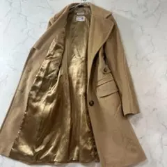 極美品 マックスマーラ ウール チェスターコート ロング 女優襟 B1440