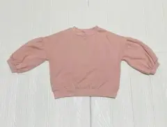 【新品・未使用・美品】ピンク バルーンスリーブ トレーナー 100cm 裏起毛