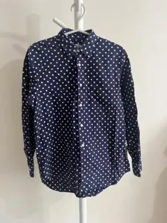 CDG コムデギャルソン ドット柄 ネイビーシャツ