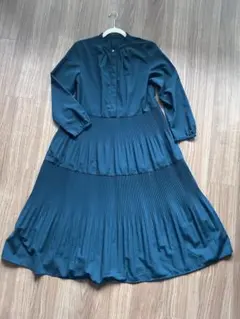 【美品】A day in the life プリーツ切替 ティアードワンピース