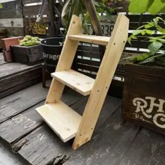 シェルフ ラダー カラフル 組立 幅広85cm フリマ マルシェ コンパクト