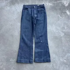 70s unkown フレアパンツY2KフレアデニムUSA製ダメージデニム