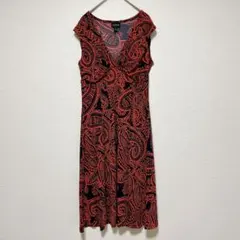 EN FOCUS STUDIO ペイズリー柄ワンピース 【Ｍ〜Ｌ】ノースリーブ