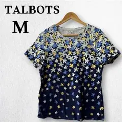 TALBOTS 【M】 花柄 Tシャツ かわいい 薄手 グラデーション 半袖