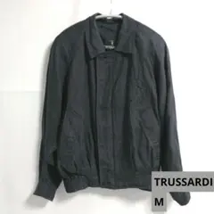 TRUSSARDI トラサルディ リネン100% ジップアップジャケット 紺 Mのサムネイル