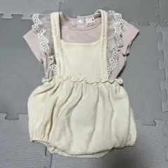 プティマイン　フリル付きロンパース　80cm