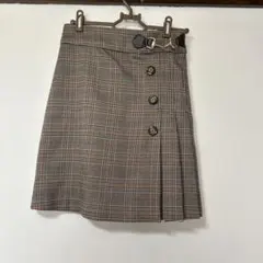 INGNI スカート　膝丈プリーツ　チェック柄　格子柄　ブラウン