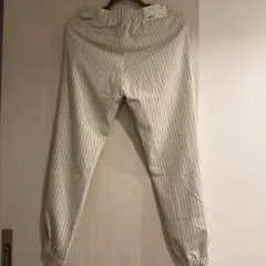 UNIQLO ストライプ イージーパンツ ホワイト S