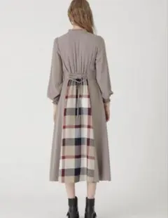 BLUE LABEL CRESTBRIDGE ドライサテンシャツドレス　チェック