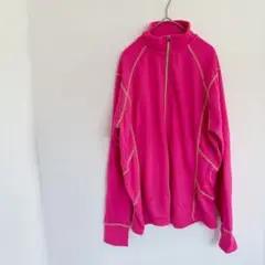 FILA XL ピンク ジップ フリースセーター