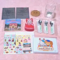 シルバニアグッズ　カトラリー　スーベニアバスケット　dvd　コップ　　シール　他