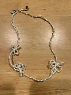 エレガントパールリボンネックレス チョーカーLOWRYSFARM